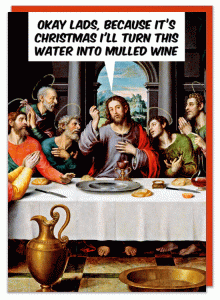 Поздравителна картичка - Вода в греяно вино